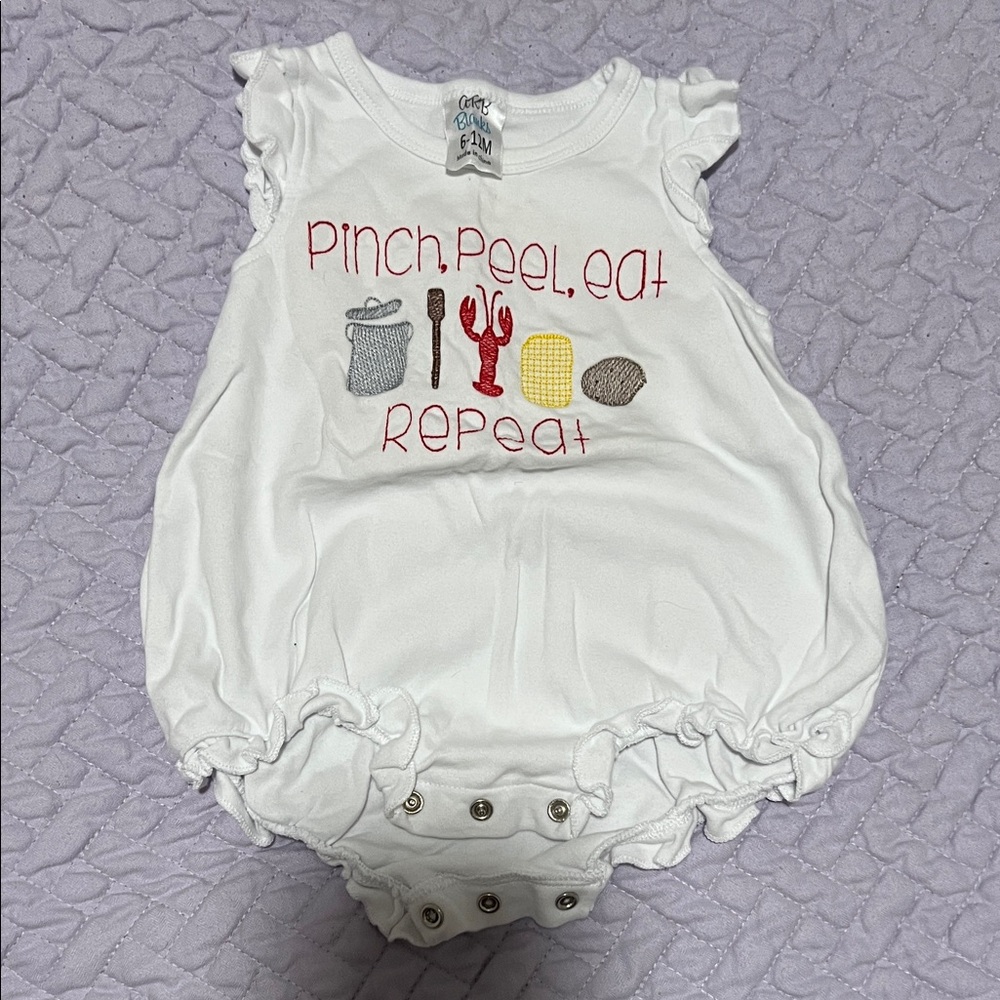 Adorable White Diaper Cover with Seafood Design